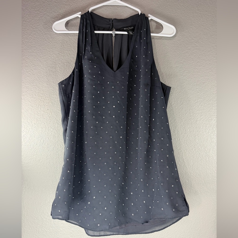 White House Black Market Black Textured Top